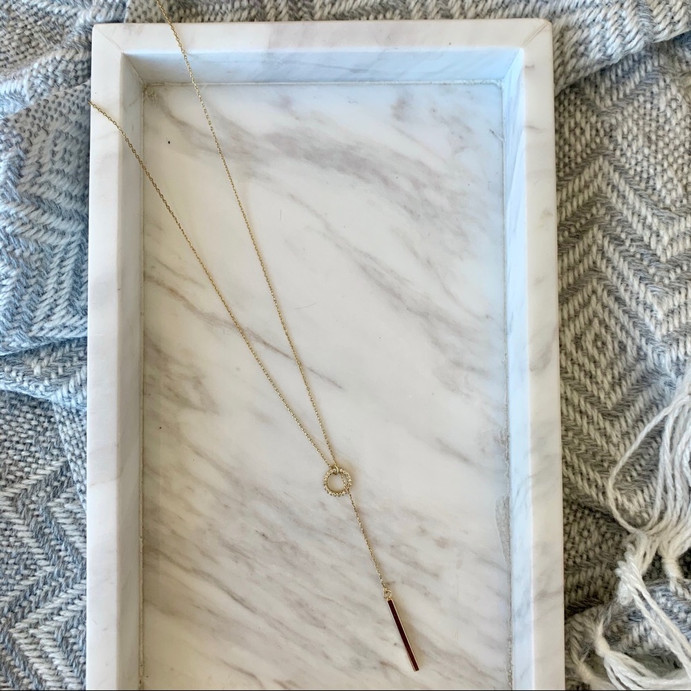 Circle and Bar Drop Through Necklace